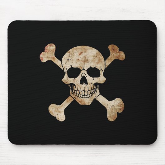 Tapis De Souris Pirate Drapeau Crâne Et Crossbones Squelette Graph (Devant)