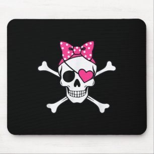 Tapis De Souris Pirate Girl Skull Coeur tenue Toddler Valentine P