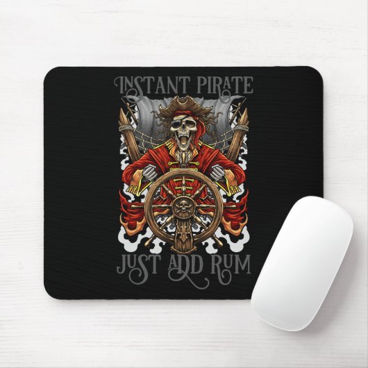 Tapis De Souris Pirate Instantané Ajouter Juste Rum Halloween Crui (Avec souris)