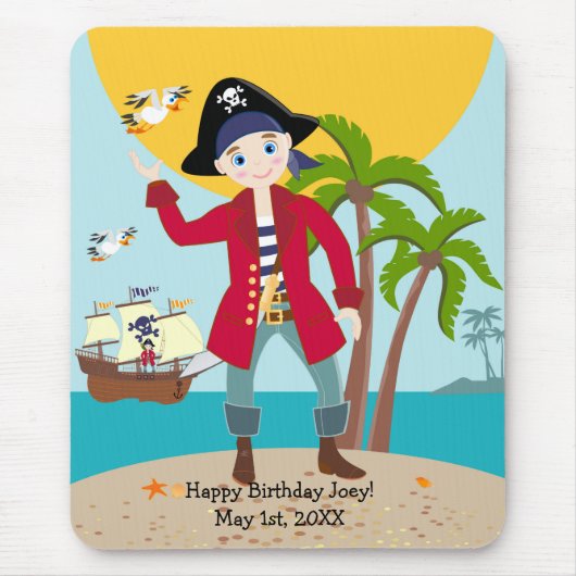 Tapis De Souris Pirate kid birthday (Devant)