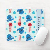 Tapis De Souris Pirate Octopus, Pirate Jellfish, Mer, Votre Nom (Avec souris)