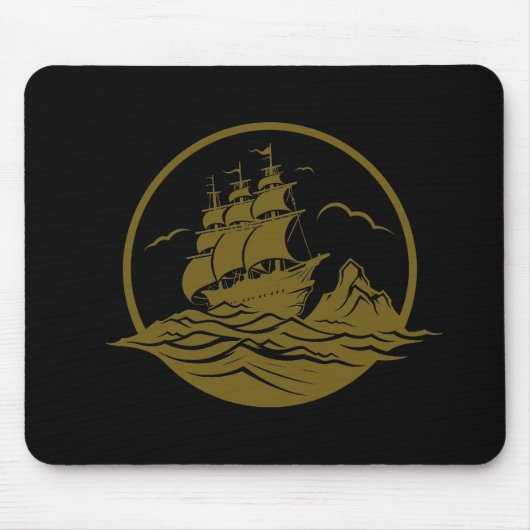 Tapis De Souris Pirate Ship Ocean World Wonder Adventure Vector (Devant)