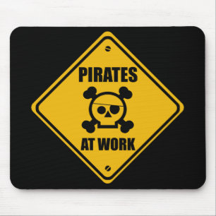 Tapis De Souris Pirates au signe de travail - Mousepad
