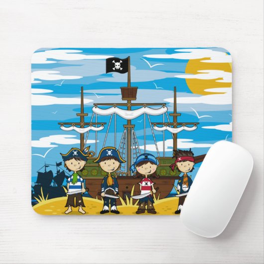 Tapis De Souris Pirates mignons Mousepad (Avec souris)
