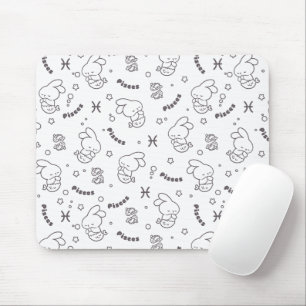 Tapis De Souris Pisces Harmony : Bunny Mermaids Motif Line Art