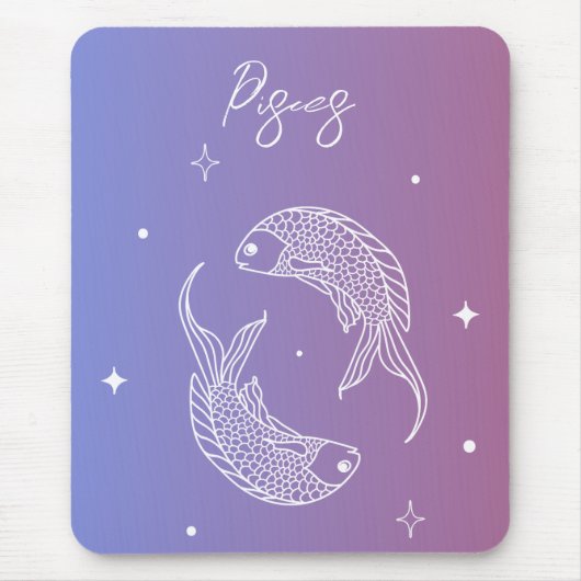 Tapis De Souris Pisces zodiac horoscope étoile signe dégradé (Devant)