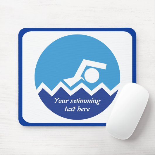 Tapis De Souris Pismming venin, swimmer on blue circle custom (Avec souris)