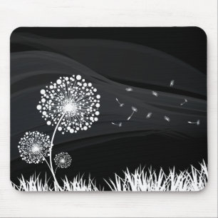 Tapis De Souris Pissenlit zwart-wit Muismat