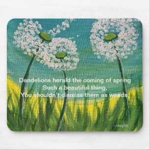 Tapis De Souris Pissenlits - œuvre d'art originale et poème