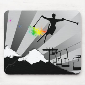 Tapis De Souris piste de ski poudreuse