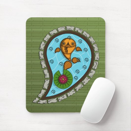 Tapis De Souris Piste le Mousepad de poisson rouge (Avec souris)