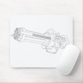 Tapis De Souris Pistolet à rotation Steampunk (Avec souris)