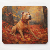 Tapis De Souris Pitbull à l'automne Feuilles automne Inspiration (Devant)
