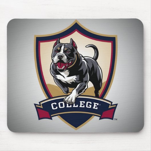 Tapis De Souris Pitbull à l'université : Logo (Devant)