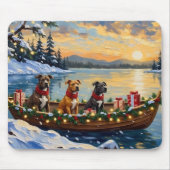 Tapis De Souris Pitbull Christmas Boat Holiday (Devant)