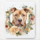 Tapis De Souris Pitbull Christmas Wreath Festive Pup (Devant)