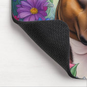 Tapis De Souris Pitbull dans le jardin des fleurs (Coin)