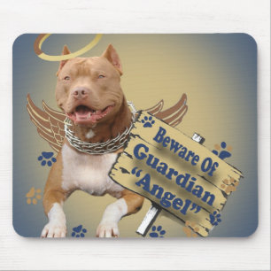 Tapis De Souris Pitbull prennent garde des cadeaux d'ange gardien