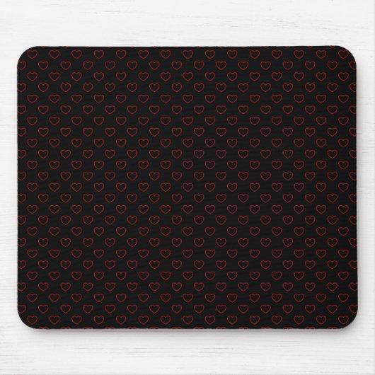 Tapis De Souris Pitch Black Mousepad Avec Petits Coeurs Rouges (Devant)