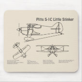 Tapis De Souris Pitts S-1C - Plan directeur de l'avion SD (Devant)