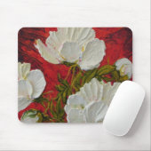 Tapis De Souris Pivoines blanches Mousepad (Avec souris)