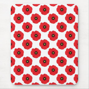 Tapis De Souris Pivoines Fleuris Rouge et Blanc Chic Décontracté