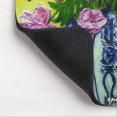 Tapis De Souris Pivoines roses dans un vase Mousepad (Coin)