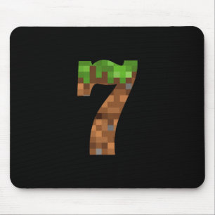 Tapis De Souris Pixel 7e anniversaire Numéro Sept 7 ans 7e Vid