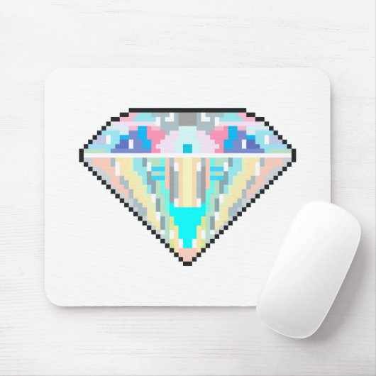 Tapis De Souris Pixel art gem diamant (Avec souris)