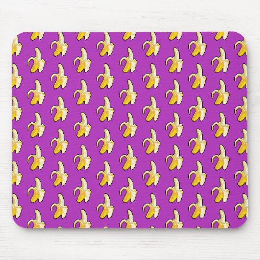 Tapis De Souris Pixel Art Prêt À Manger Motif Banane Jaune (Devant)