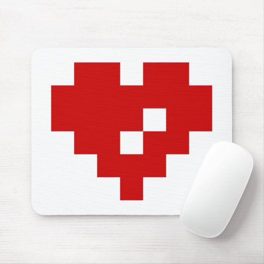 Tapis De Souris Pixel Coeur 8 bits Amour (Avec souris)