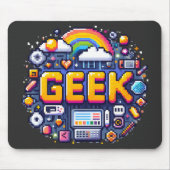 Tapis De Souris Pixel-Geek : L’Odysée Numérique (Devant)
