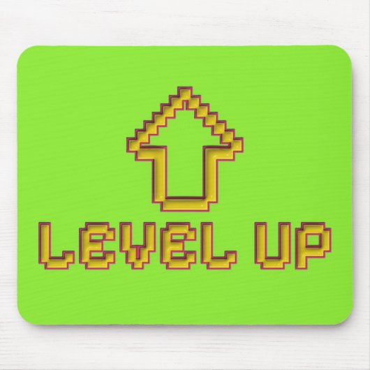 Tapis de souris Pixel Level Up Joueur Rétro (Devant)