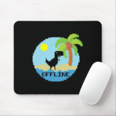 Tapis De Souris Pixelated Dinosaur Vacation Tech Enthusiasts Coder (Avec souris)