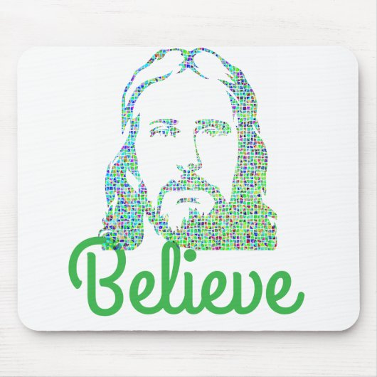 Tapis De Souris Pixeled Image of Jesus Desktop Computer Mousepad (Devant)