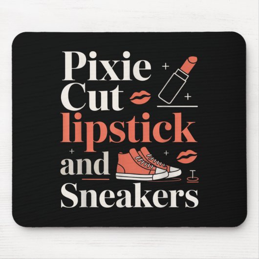 Tapis De Souris Pixie cut lipstick and sneakers short hair style (Devant)
