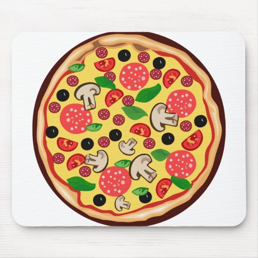 Tapis De Souris Pizza Alimentation Clipart Icon Pepperoni Fromage (Devant)