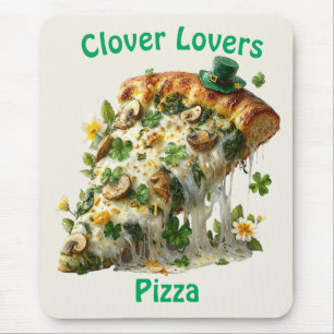 Tapis De Souris Pizza Amoureux de Trèfle St. Patrick