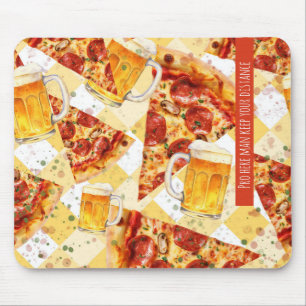 Tapis De Souris Pizza & bière - Pro ici homme garder votre distanc