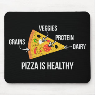Tapis De Souris Pizza est sain - Carbes - Drôle de nouveauté Fitne