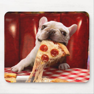 Tapis De Souris Pizza Slice mangeur de chien