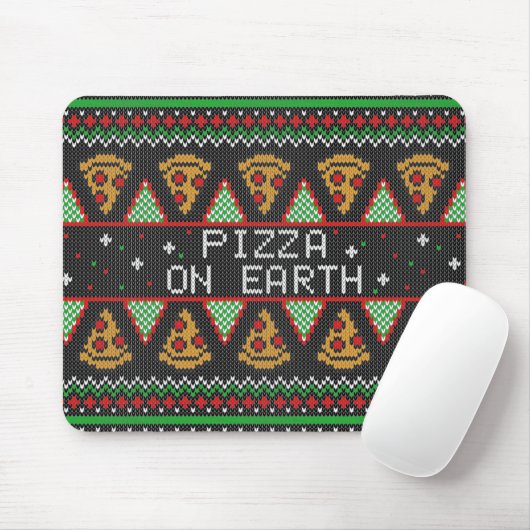 Tapis De Souris Pizza Ugly Christmas Sweat (Avec souris)