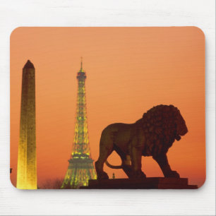 Tapis De Souris Place de la Concorde ; Tour Eiffel ; Obélisque ;