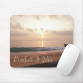 Tapis De Souris Plage adorable, Sable, Coucher de soleil -Personna (Avec souris)