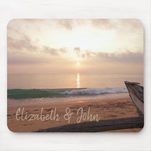 Tapis De Souris Plage adorable, Sable, Coucher de soleil -Personna (Devant)