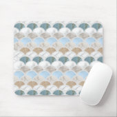 Tapis De Souris plage aqua bleu marbre blanc pastel échelle de sir (Avec souris)