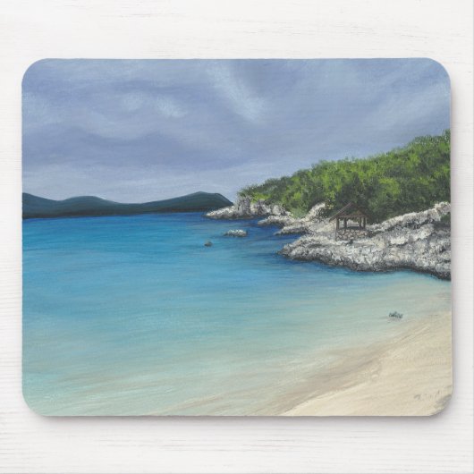 Tapis De Souris Plage avec des nuages de tempête Mousepad (Devant)