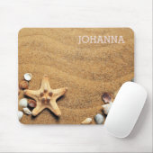 Tapis De Souris Plage avec Starfish sur le sable (Avec souris)