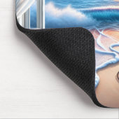 Tapis De Souris Plage Coeur Dans Fenêtre Ouverte (Coin)