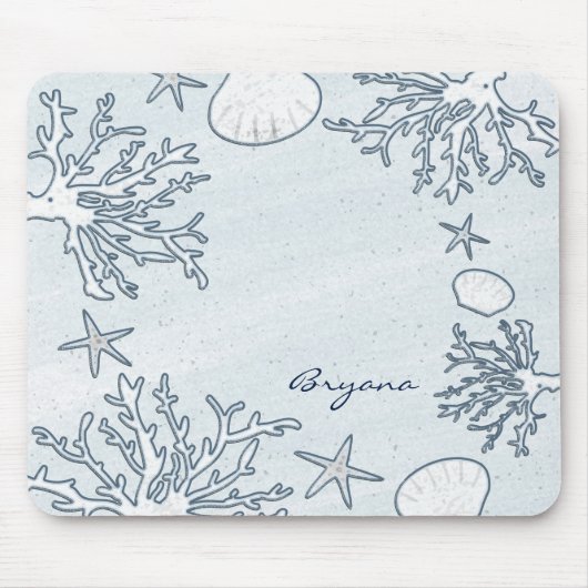 Tapis De Souris Plage Corail Reef Sea Shell & Starfish Mouse Pad (Devant)